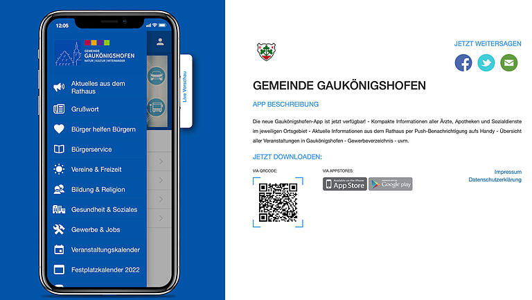 Am Beispiel der kommunalen App für Gaukönigshofen erklärte Johannes Vollnhals Leistungsspektrum und Navigation der Anwendung. Am Beispiel der kommunalen App für Gaukönigshofen erklärte Johannes Vollnhals Leistungsspektrum und Navigation der Anwendung.