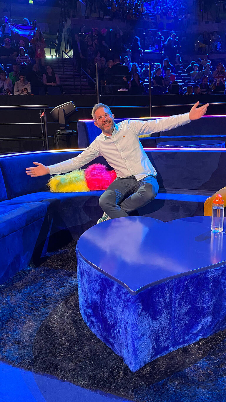 Stefan Leidner im sogenannten Green Room kurz vor dem ersten Semifinale des ESC. Stefan Leidner im sogenannten Green Room kurz vor dem ersten Semifinale des ESC.