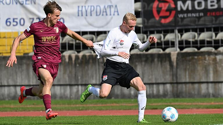 Luke Hemmerich (rechts) war einer der auffälligsten Aubstädter Akteure im Gastspiel beim FC Augsburg II.