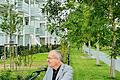 Hans Sartoris, Geschäftsführer der Stadtbau Würzburg GmbH, beim Baustellenfest am Hubland. Die ersten zwei von vier Gebäuden sind fast vollständig bezogen.