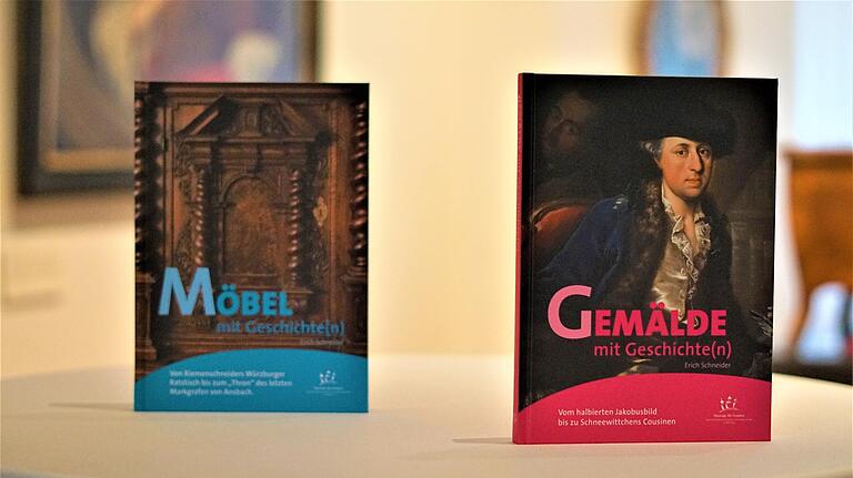 Die ersten Bände der neuen Publikationsreihe des Museums für Franken: 'Möbel mit Geschichte(n)' und 'Gemälde mit Geschichte(n)'.