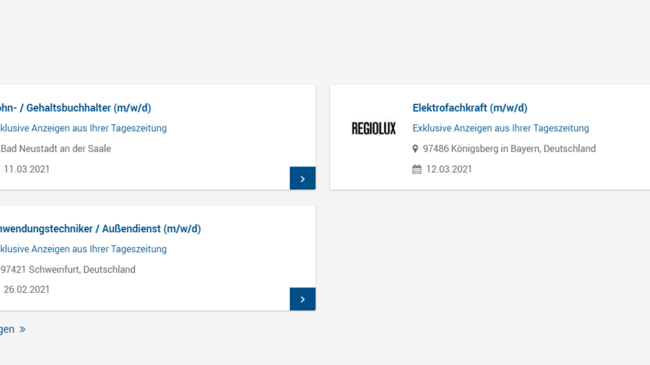 Top Jobs werden für sieben Tage auf der Startseite von jobs.mainpost.de präsentiert.