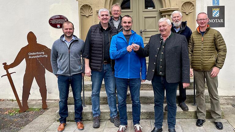 Auf dem Foto Klaus Seiffert, Thomas Wagner, Paul Dinkel, Patrick Bauer, Bruno Werner, Wolfgang Schön, Edgar Enders.