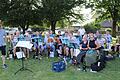 Maximilian König (links) leitete den Bezirksposaunenchor des Dekanats Castell bei der Sommerserenade in Wiesenbronn.