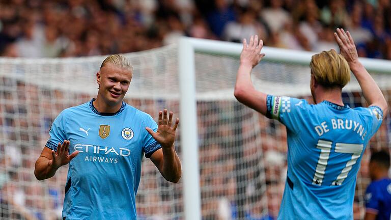 FC Chelsea - Manchester City       -  Erling Haaland bejubelt sein Tor mit Kevin De Bruyne.