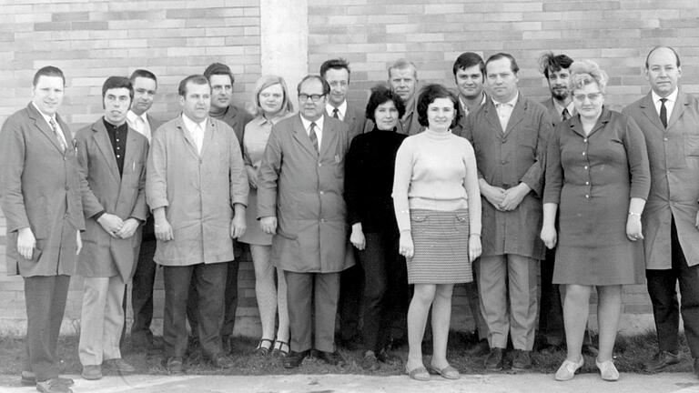 Die ersten Mitarbeiter der Firma Braun in Marktheidenfeld im Jahr 1961.