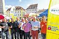 Prosit auf heimische Braukunst: Veit Handel (Martinsbräu in Marktheidenfeld), Karl-Heinz Pritzl (Kauzen-Bräu Ochsenfurt), Landrat Eberhard Nuss, Lothar Böhm (Privatbrauerei Oechsner, Ochsenfurt), Thomas Schwabe, (Rother Bräu Hausen/Rhön), Eckhart Himmel (Privatbrauerei Kesselring, Marktsteft.) und Michael Düll (Krautheim Brauerei, von links).