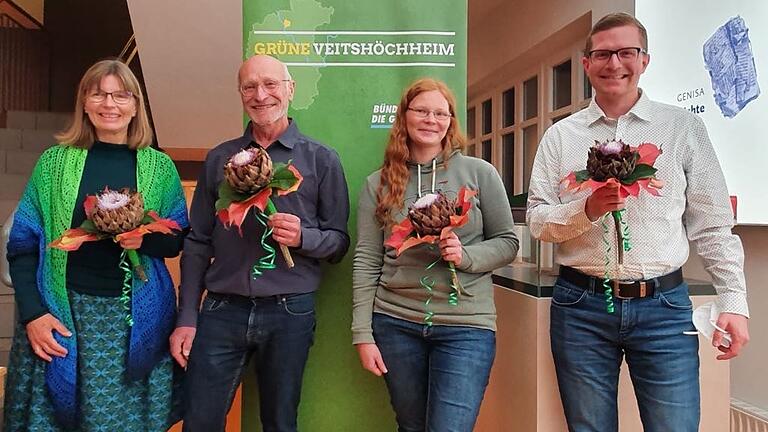 Das neue Führungsteam der Veitshöchheimer Grünen (von links): Christine Labisch, Günter Thein, Nora Thein und Marcel Wirsing