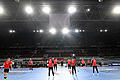 Vor der Handball-EM - Training Deutschland.jpeg       -  Die Spieler der deutschen Handball-Nationalmannschaft trainieren in der Düsseldorfer Arena. Am Mittwoch wird dort vor einer Weltrekord-Kulisse der EM-Auftakt gegen die Schweiz stattfinden.