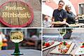Rund 90 traditionelle Heckenwirtschaften gibt es in Franken noch - so wie die 'Hecke' im Weingut Freihof in Sommerach (rechts oben). Im Bild zu sehen: Franz und Manuela Kram.