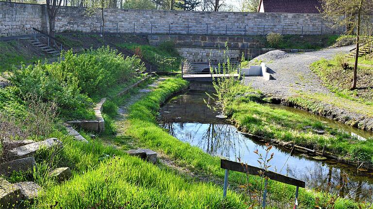 Bachlauf soll begehbar werden: Im unteren Bereich des Klostergartens, wo sich ein Wasserlauf befindet, ist ein Tretbecken geplant.