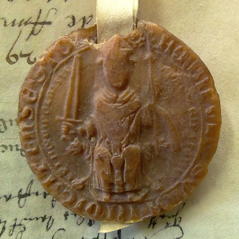 Siegel des Landgerichts des Herzogtums Franken von 1455 (Staatsarchiv Würzburg). Siegel des Landgerichts des Herzogtums Franken von 1455 (Staatsarchiv Würzburg). 