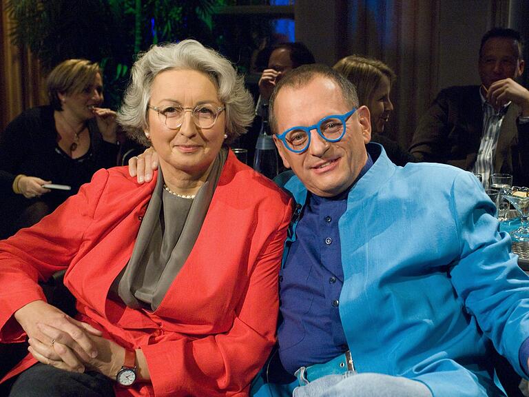 Friederike Haussauer und Peter Roos 2009 als Gäste der SWR-Talkshow 'Nachtcafé'.