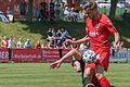 Eines seiner besten Spiele für den TSV Aubstadt lieferte Björn Schönwiesner (am Ball), in dieser Szene gegen Daniel Massinger vom SV Schalding-Heining.