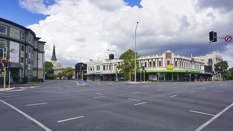 Die Menschen in Auckland halten sich offensichtlich nach dem Lockdown an die Ausgangsbeschränkungen. Die Straßen sind fast menschenleer.