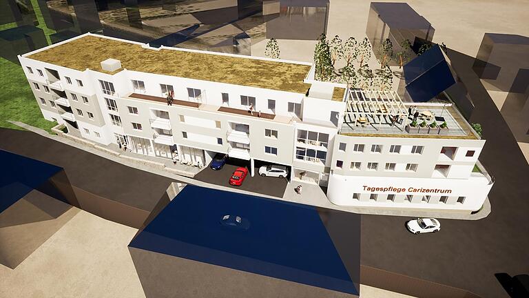 Das geplante Cari-Zentrum in Lohr kann vorerst wegen Finanzierungsproblemen nicht gebaut werden (Archiv-Visualisierung). Das geplante Cari-Zentrum in Lohr kann vorerst wegen Finanzierungsproblemen nicht gebaut werden (Archiv-Visualisierung).