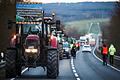 Bei den Protesten blockieren Landwirte den Zubringer zur A70 bei Theres.&nbsp;