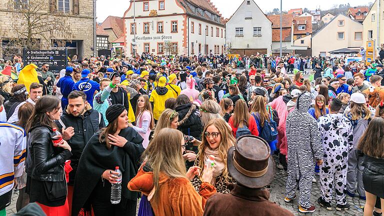 Viele Jugendliche kamen nach Rimpar, um Fasching zu feiern. Leider ist das fröhliche Treiben eskaliert.