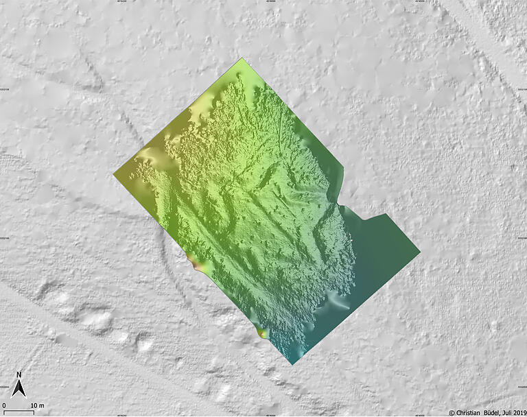 Das Relief der Sternschanze basiert auf Laserscanning aus der Luft.