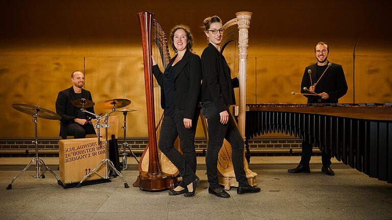 Das Ensemble Harfussion spielt an Silvester in St. Johannis.&nbsp;