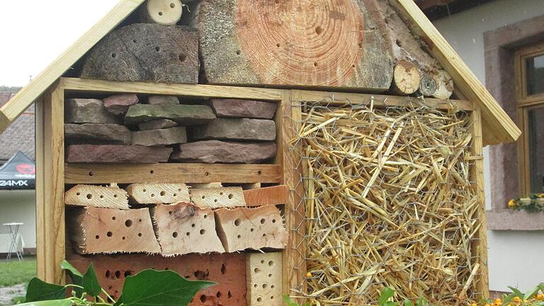 Auch ein Insektenhotel entstand hinter dem neuen Backofen.       -  Auch ein Insektenhotel entstand hinter dem neuen Backofen.