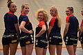 Hingucker-Hintern: Der Slogan „Prachtregion“ prangt  auf den Shorts der Volleyballerinnen des Bundesligisten VfB Suhl Lotto Thüringen.