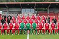 Die Mannschaft der Würzburger Kickers. Hintere Reihe von links: Athletiktrainer Philipp Kunz,&nbsp; Co-Trainer Philipp Eckart, Mitja Lotric, Dennis Waidner, Niklas Schories, Dominik Meisel, Moritz Heinrich, Fanol Perdedaj, Dildar Atmaca und Physiotherapeutin Cristina Mora. Mittlere Reihe von links: Trainer Torsten Ziegner, Co-Trainer Michael Hiemisch, Torwarttrainer Marco Langner, Ryan Adigo, Robert Herrmann, Leon Schneider, Louis Breunig, David Kopacz, Alexander Lungwitz, Sportvorstand Sebastian Schuppan, Teammanager Norbert Mahler und Zeugwart Klaus Orner. Vordere Reihe von links: Vladimir Nikolov, Saliou Sane, Lars Dietz, Maximilian Breunig, Marc Richter, Hendrik Bonmann, Maximilian Perez Hintermeier, Christian Strohdiek, Tobias Kraulich, Daniel Hägele und Niklas Hoffmann. Es fehlt: Marvin Pourie.