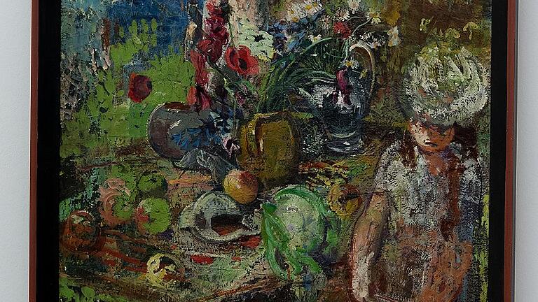 Das Orignal: 1936 hat Erich Glette &bdquo;Blumentisch mit Mädchen&ldquo; gemalt. Zu sehen ist es in der Kunsthalle in der Sammlung Hierling.