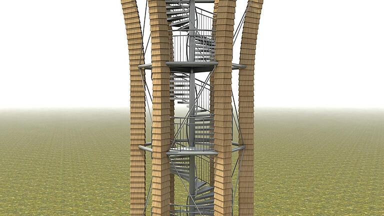 Die Visualisierung zeigt, wie der neue Turm auf dem Zabelstein aussehen wird. Foto: Architekt Johannes-Ulrich Blecke Die Visualisierung zeigt, wie der neue Turm auf dem Zabelstein aussehen wird. Foto: Architekt Johannes-Ulrich Blecke