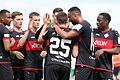 Jubel bei den Würzburger Kickers über das 1:0 von Dominik Meisel (25)