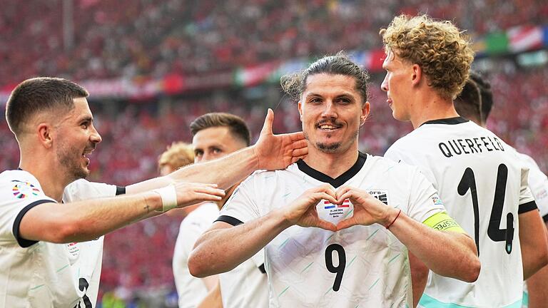 Marcel Sabitzer (M) - Dortmunds Marcel Sabitzer (M) erzielte den Siegtreffer für Österreich. Marcel Sabitzer (M) - Dortmunds Marcel Sabitzer (M) erzielte den Siegtreffer für Österreich.