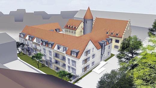 Diskussionswürdig: Der U-förmige Neubau am Zehnthof blieb in der Stadtbild-Kommission umstritten.
