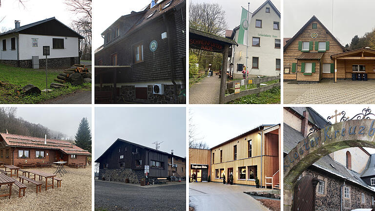 Nicht immer laufen Junggesellenabschiede friedlich ab. In einigen Rhöner Hütten sind sie verboten. Das Bild zeigt (von oben links im Uhrzeigersinn): Fansberg Hütten, Würzburger Haus, Schweinfurter Haus, Thüringer Hütte, Gemündener Hütte, Kissinger Hütte, Berghaus Rhön und Kloster Kreuzberg. Nicht immer laufen Junggesellenabschiede friedlich ab. In einigen Rhöner Hütten sind sie verboten. Das Bild zeigt (von oben links im Uhrzeigersinn): Fansberg Hütten, Würzburger Haus, Schweinfurter Haus, Thüringer Hütte, Gemündener Hütte, Kissinger Hütte, Berghaus Rhön und Kloster Kreuzberg.