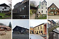 Nicht immer laufen Junggesellenabschiede friedlich ab. In einigen Rhöner Hütten sind sie verboten. Das Bild zeigt (von oben links im Uhrzeigersinn): Fansberg Hütten, Würzburger Haus, Schweinfurter Haus, Thüringer Hütte, Gemündener Hütte, Kissinger Hütte, Berghaus Rhön und Kloster Kreuzberg.