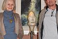 In der Kunst-im-Turm-Ausstellung im Spessartmuseum sind derzeit einige Werke von Dagmar Schad und Matthias Braun zu sehen, unter anderem das Acrylbild &quot;Nacht&quot; (Schad) und die Alabastergips-Skulptur &quot;Schlaf&quot;.