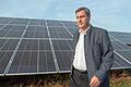 Eigens zur Riesen-Anlage in der kleinen Haßberge-Gemeinde Bundorf gekommen: Bayerns Ministerpräsident Markus Söder bei der offiziellen Eröffnung des neuen Solarparks.