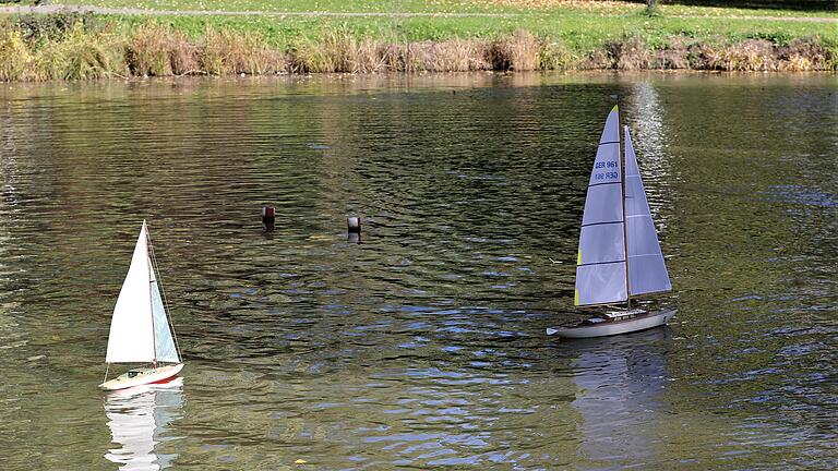 Zwei Segler ziehen ihre Kreise über den Graf-Luckner-Weiher. Zwei Segler ziehen ihre Kreise über den Graf-Luckner-Weiher.