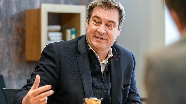 Bayerns Ministerpräsident Markus Söder beim Redaktionsbesuch in Würzburg.