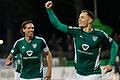 Der frühe Dosenöffner: Marc Hänschke (rechts) feiert seinen Treffer zur 1:0-Führung für den FC 05 Schweinfurt. Kapitän Lukas Billick kommt beim Jubeln kaum hinterher.