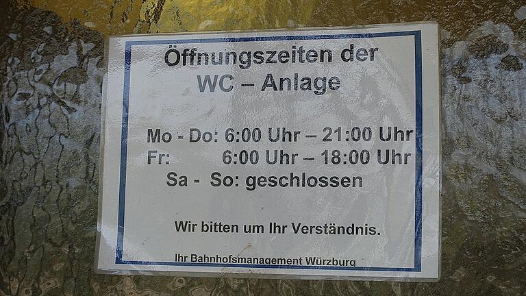 Seit 2009 sind die Bahnhofstoiletten in Gemünden an den Wochenenden geschlossen - künftig immer.