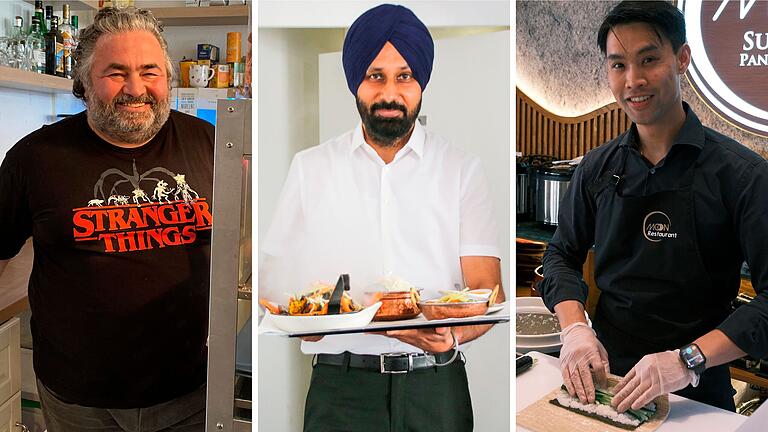 Gastronomen in Bad Kissingen (von links): Giovanni Boccuzzi, Ujjager Singh und Minh Duon Quang. Gastronomen in Bad Kissingen (von links): Giovanni Boccuzzi, Ujjager Singh und Minh Duon Quang.