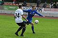 Luis Hüfner (rechts, gegen den Oberschwarzacher Jonathan Popp) traf exakt in dieser Szene mit einem sehenswerten Schuss zum 1:1-Endstand.       -  Luis Hüfner (rechts, gegen den Oberschwarzacher Jonathan Popp) traf exakt in dieser Szene mit einem sehenswerten Schuss zum 1:1-Endstand.
