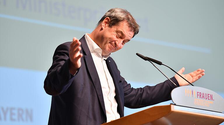 Standing Ovations gab es für die Rede von Ministerpräsident Markus Söder bei der Landesversammlung der Frauen-Union am Samstag in den Mainfrankensälen in Veitshöchheim.