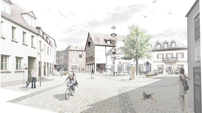Die Pläne für den neuen Rathausplatz in Heidingsfeld. Foto: Stadt Würzburg/Repro Main-Post