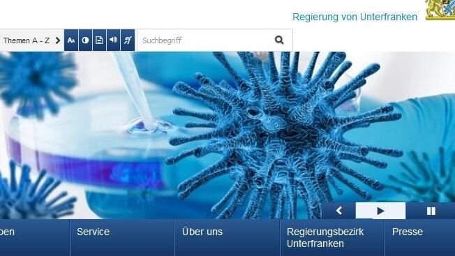 Das Foto zeigt einen Screenshot des neuen Internetauftritts der Regierung von Unterfranken.