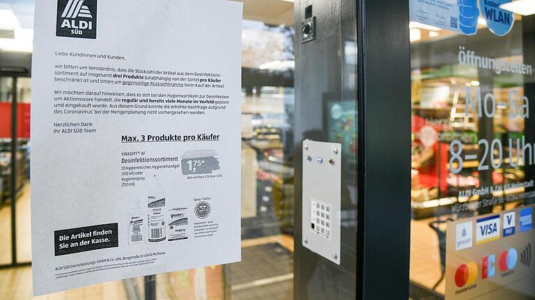 Aldi Süd hatte sich auch in Unterfrankens Filialen vorbereitet. Aldi Süd hatte sich auch in Unterfrankens Filialen vorbereitet. 