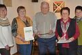 Ehrungen beim Verein für Gartenbau und Landschaftspflege Pfarrweisach (von links): Vorsitzende Andrea Werner, die Jubilare Elisabeth Lunz (25 Jahre), Alfred Rügheimer, Anni Weiglein (jeweils 50 Jahre) und zweite Vorsitzende Renate Heusinger.