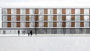 Der erste Preis: So sieht die Fassade des neuen Studentenwohnheims am Hubland nach den Plänen des Architekturbüros Hetterich aus.