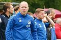 Lukas Weimer, Trainer des TSV Uettingen, gewann mit seiner Mannschaft in der dritten Runde des Toto-Pokal-Wettbewerbs im Fußball-Kreis Würzburg gegen den TSV Kleinrinderfeld um Spielertrainer Dennie Michel.