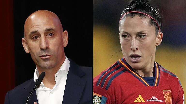 Hermoso und Rubiales.jpeg       -  Die spanische Fußballspielerin Jennifer Hermoso erhebt Vorwürfe gegen Luis Rubiales, Präsident des spanischen Fußballverbandes.